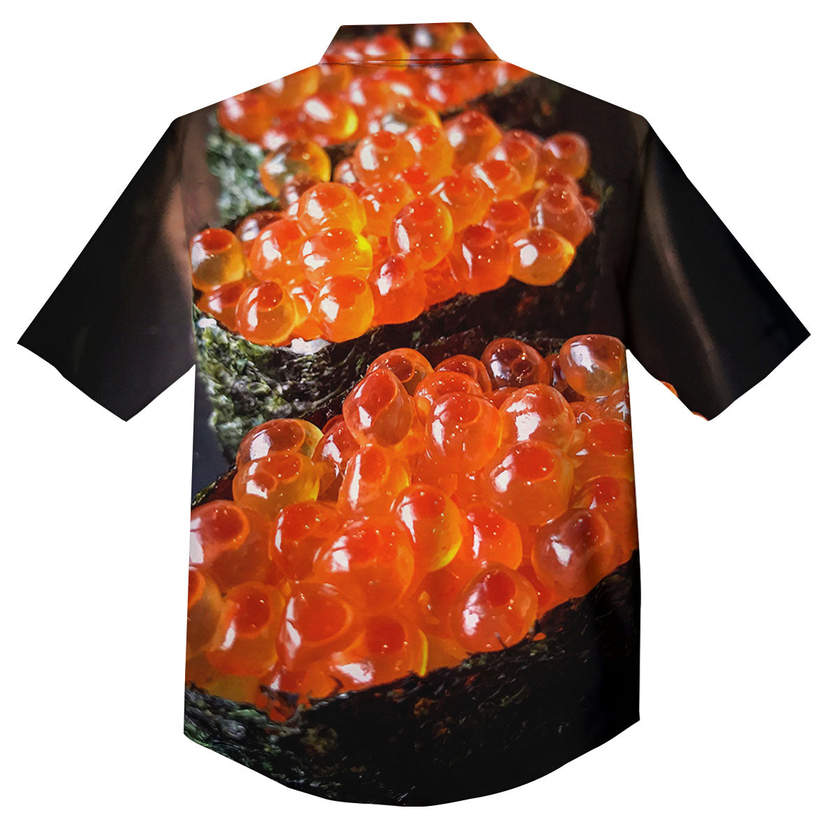Salmon Roe Sushi Print Button Up Shirt-grizzshop