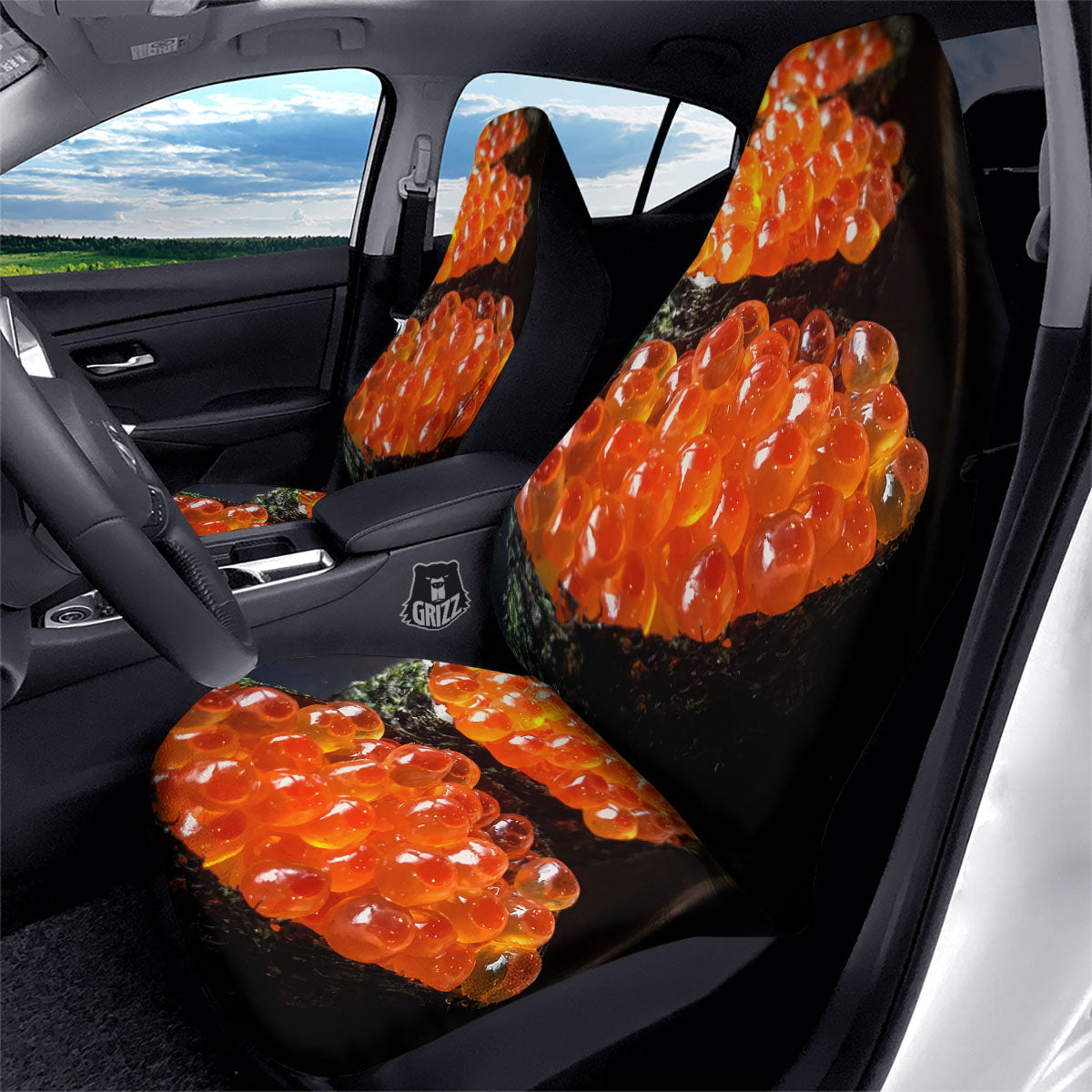 Salmon Roe Sushi Print Car Seat Covers-grizzshop
