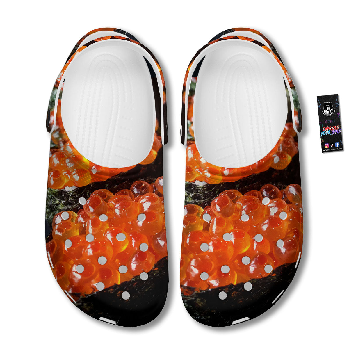 Salmon Roe Sushi Print Clog-grizzshop