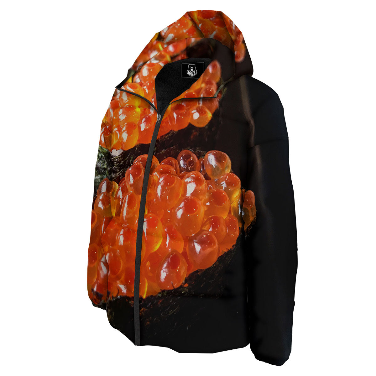 Salmon Roe Sushi Print Down Jacket-grizzshop