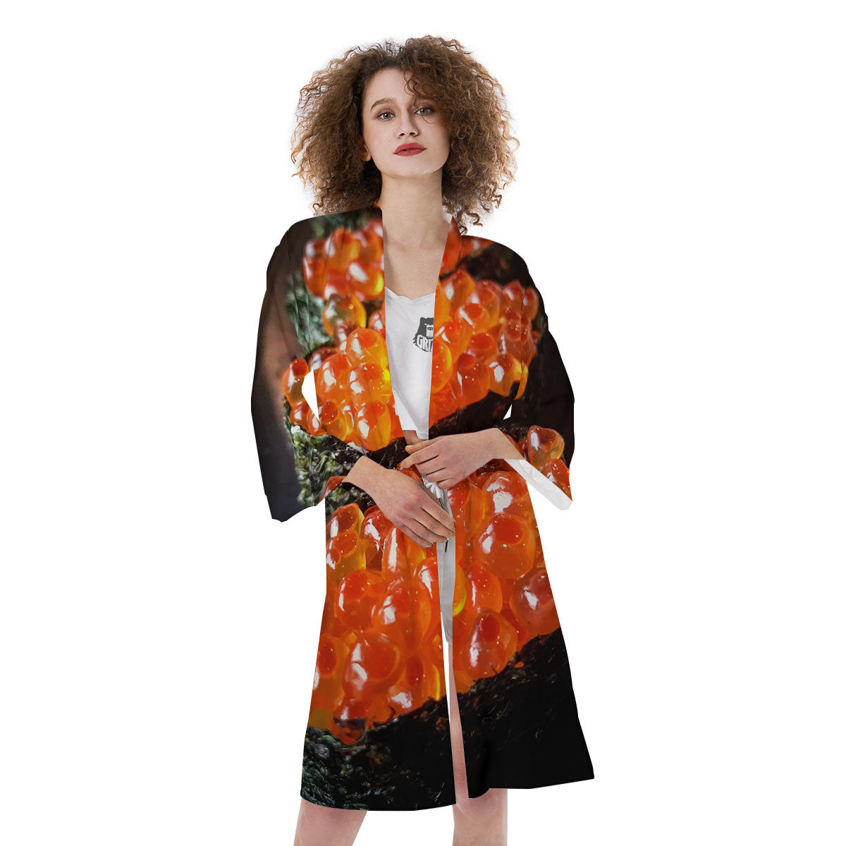 Salmon Roe Sushi Print Kimono-grizzshop