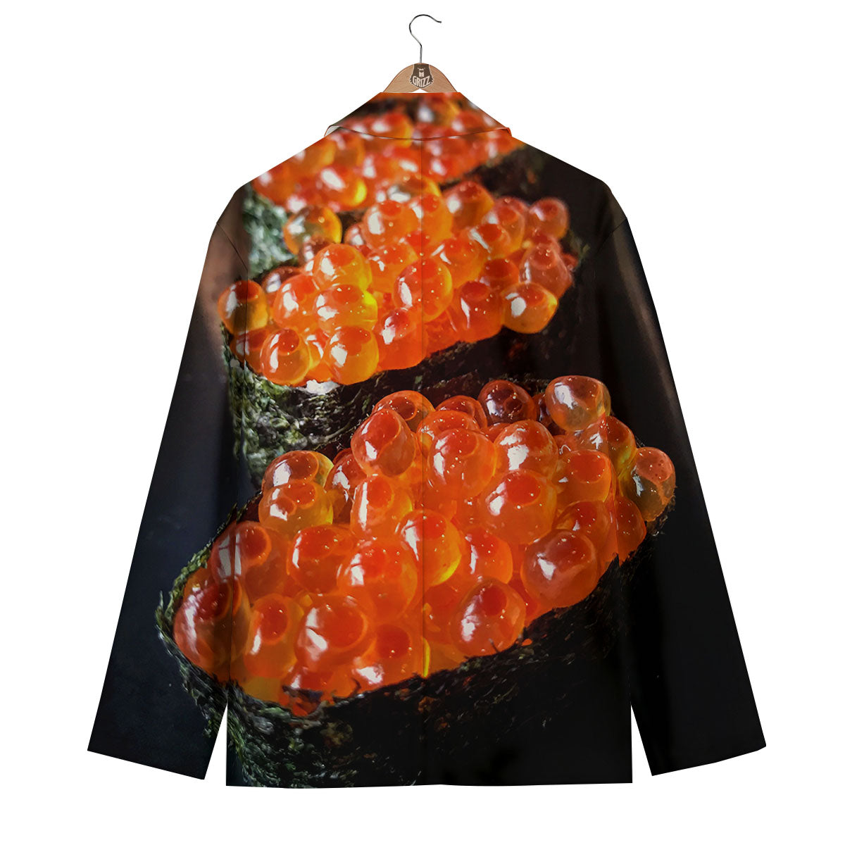 Salmon Roe Sushi Print Men's Blazer-grizzshop