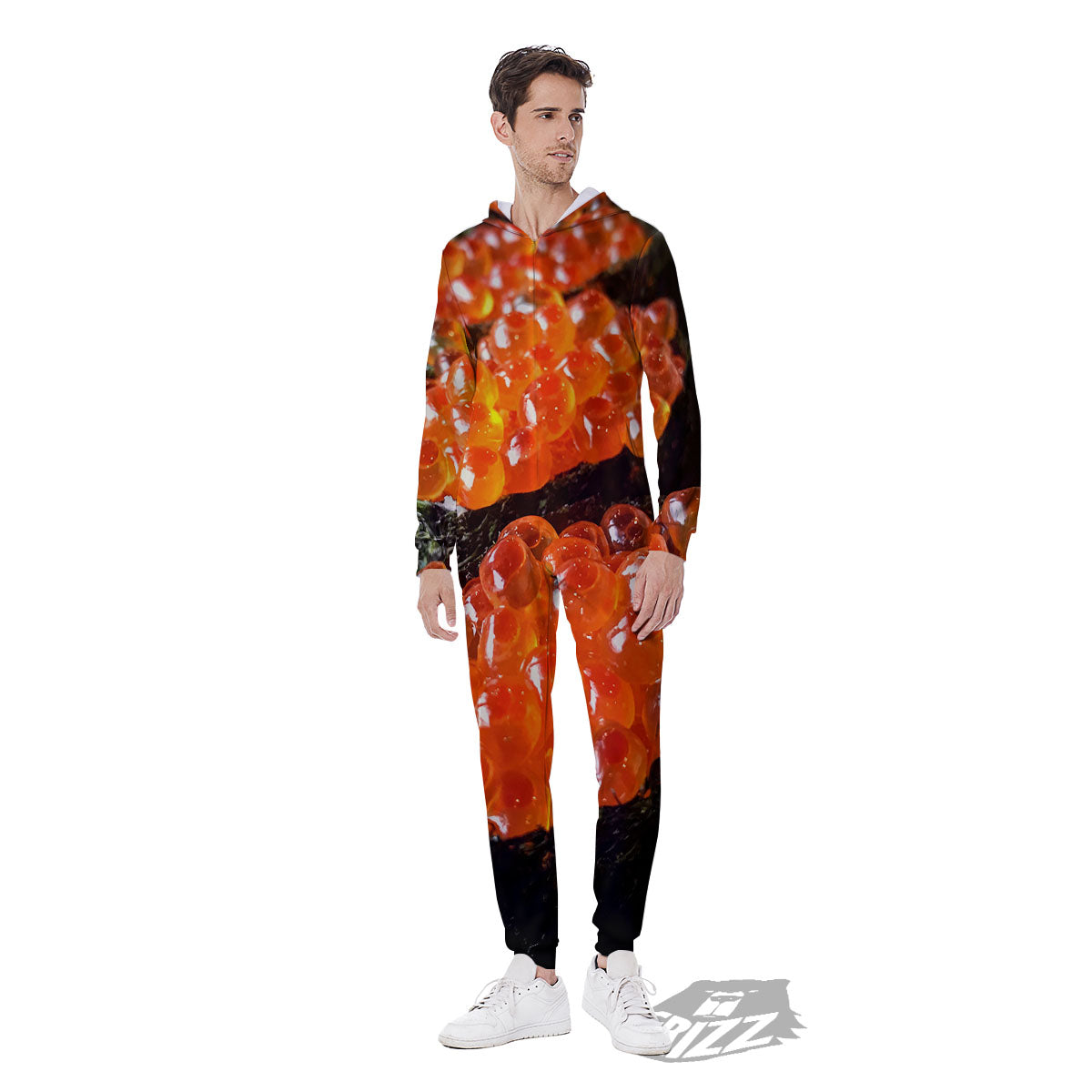 Salmon Roe Sushi Print Men's Jumpsuit-grizzshop