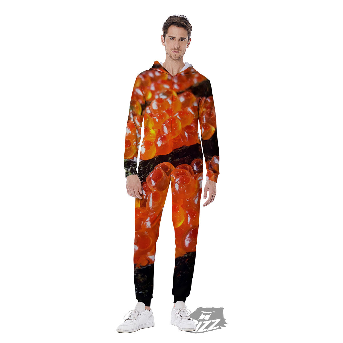 Salmon Roe Sushi Print Men's Jumpsuit-grizzshop