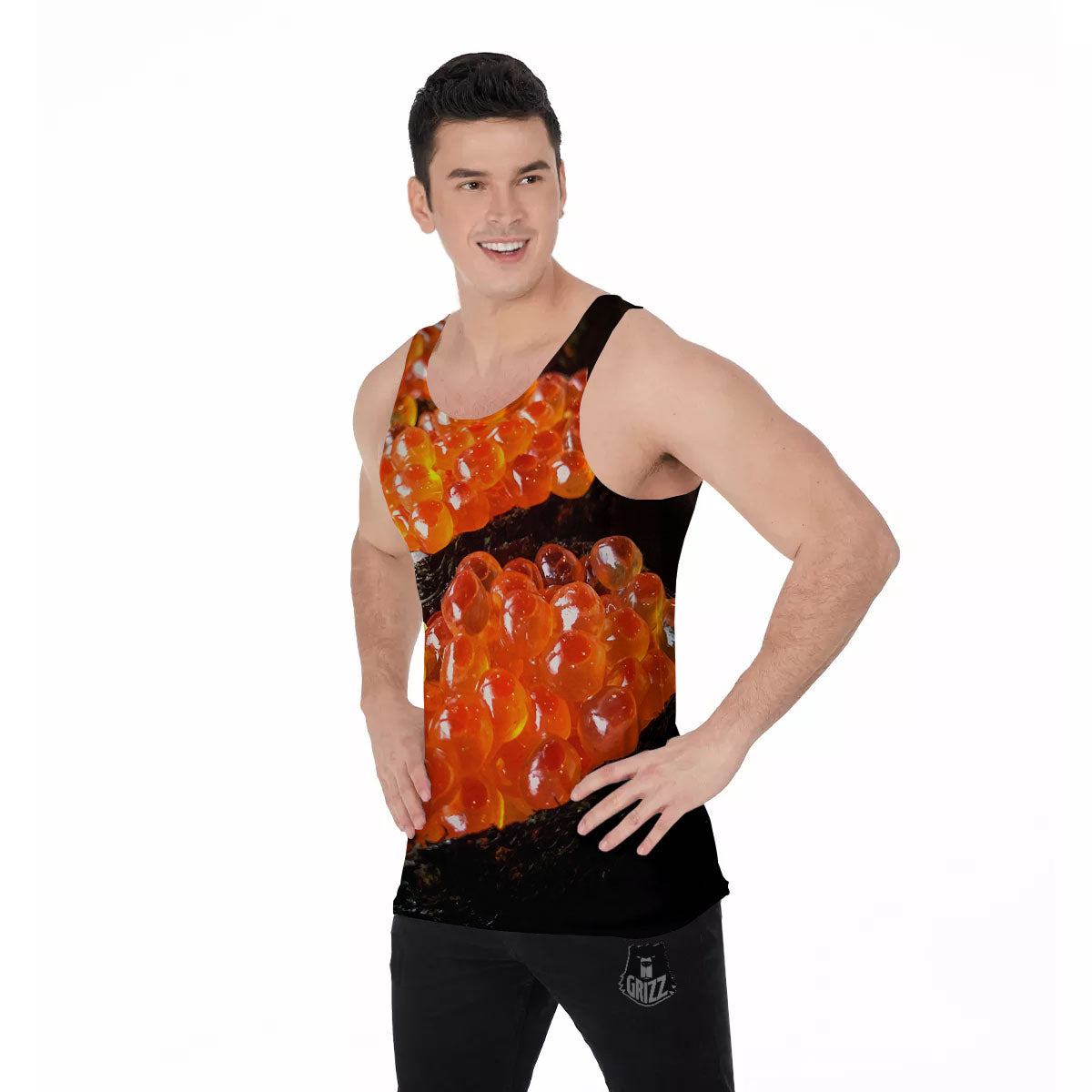 Salmon Roe Sushi Print Men's Tank Top-grizzshop