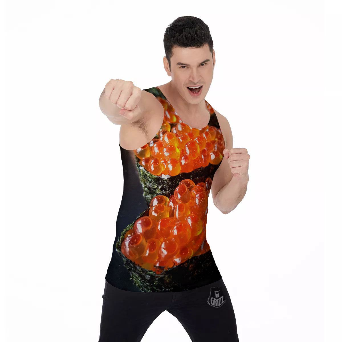 Salmon Roe Sushi Print Men's Tank Top-grizzshop
