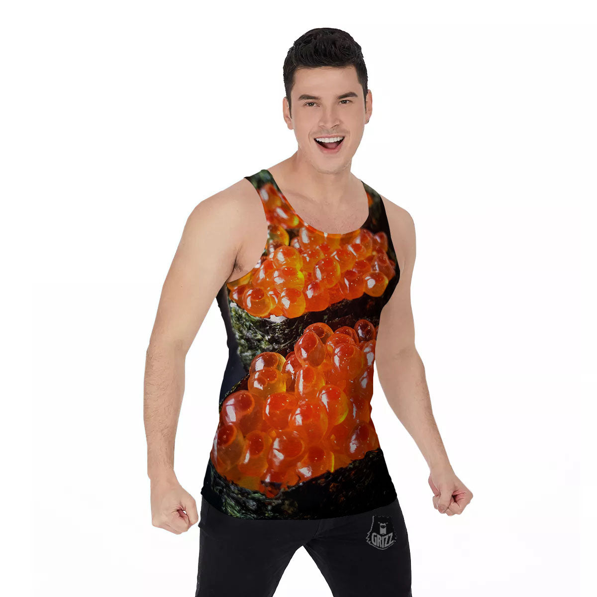Salmon Roe Sushi Print Men's Tank Top-grizzshop