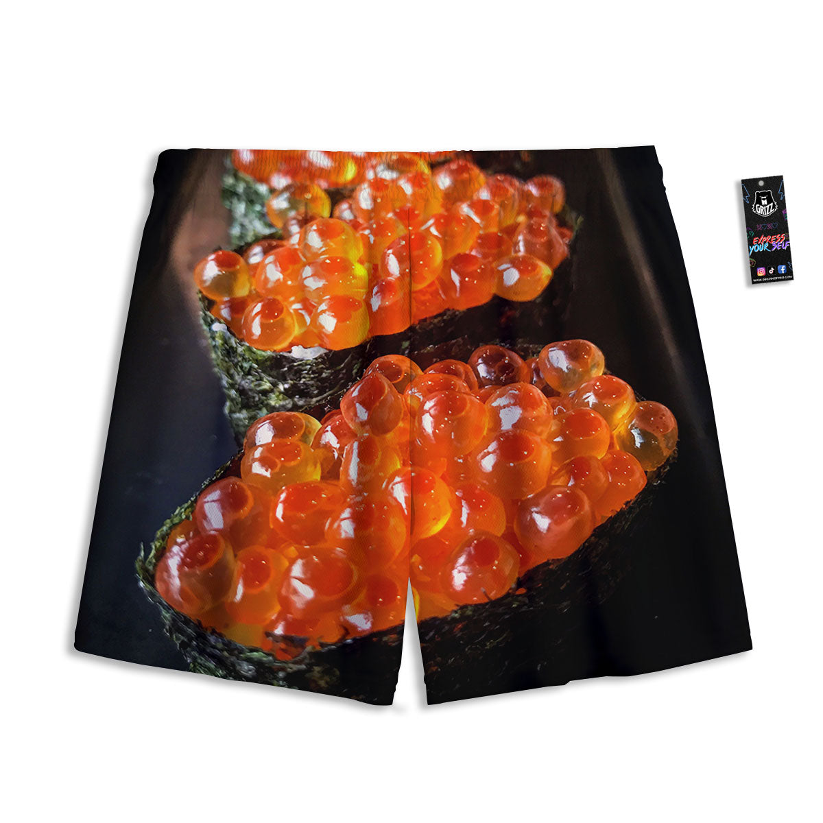 Salmon Roe Sushi Print Mesh Shorts