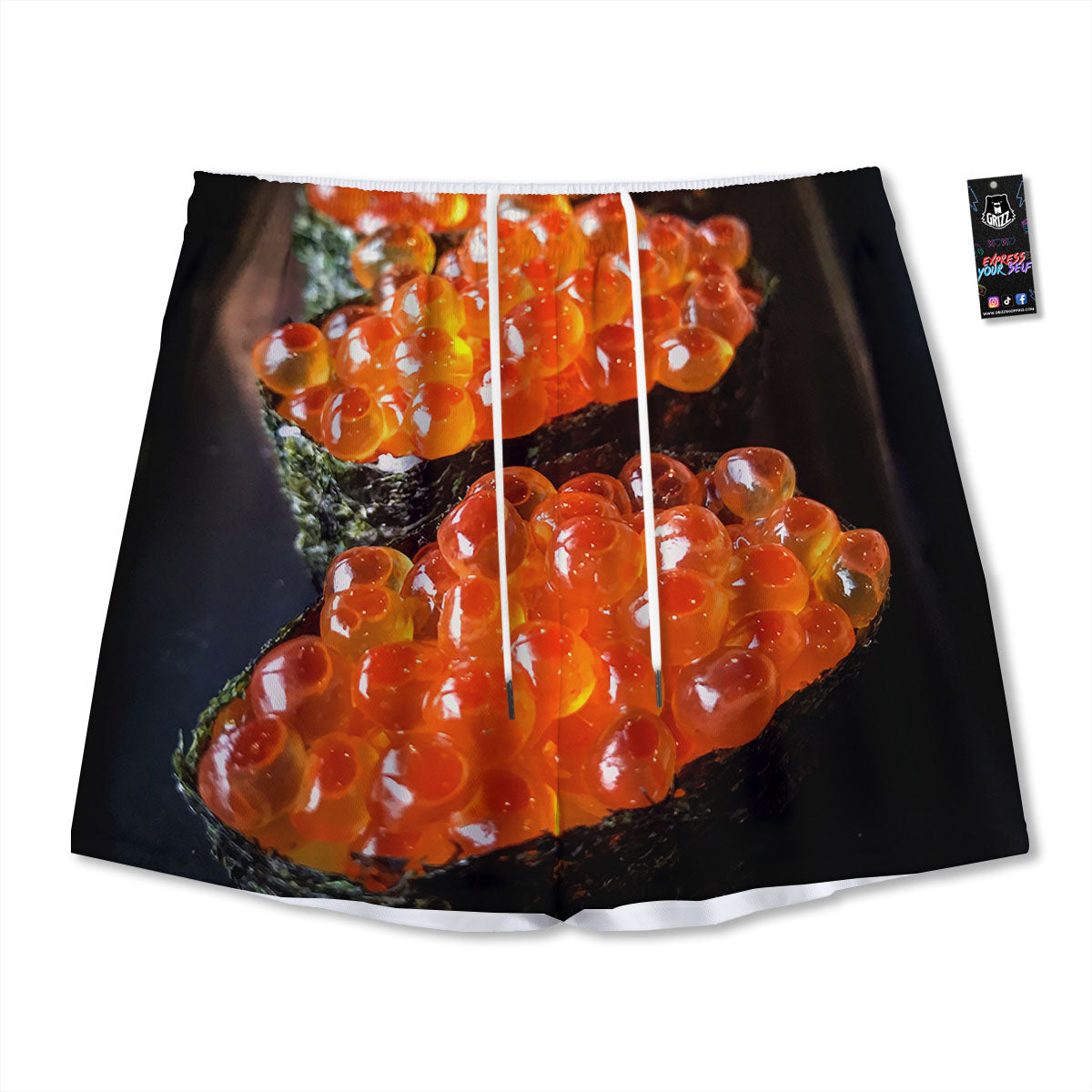 Salmon Roe Sushi Print Mesh Shorts