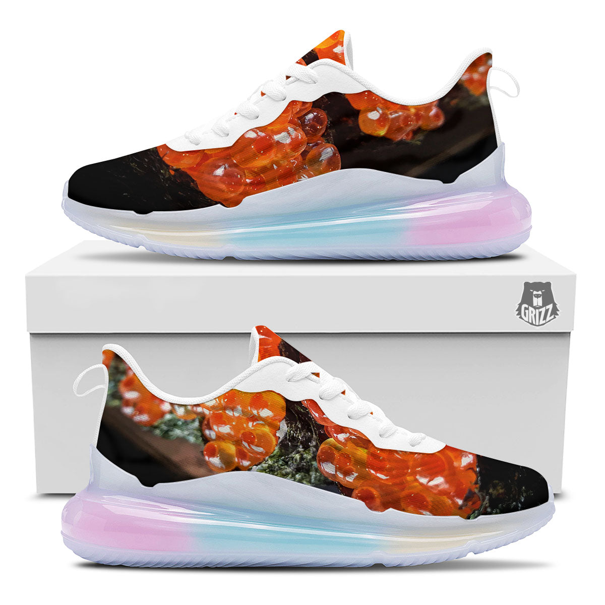 Salmon Roe Sushi Print Running Sneakers-grizzshop