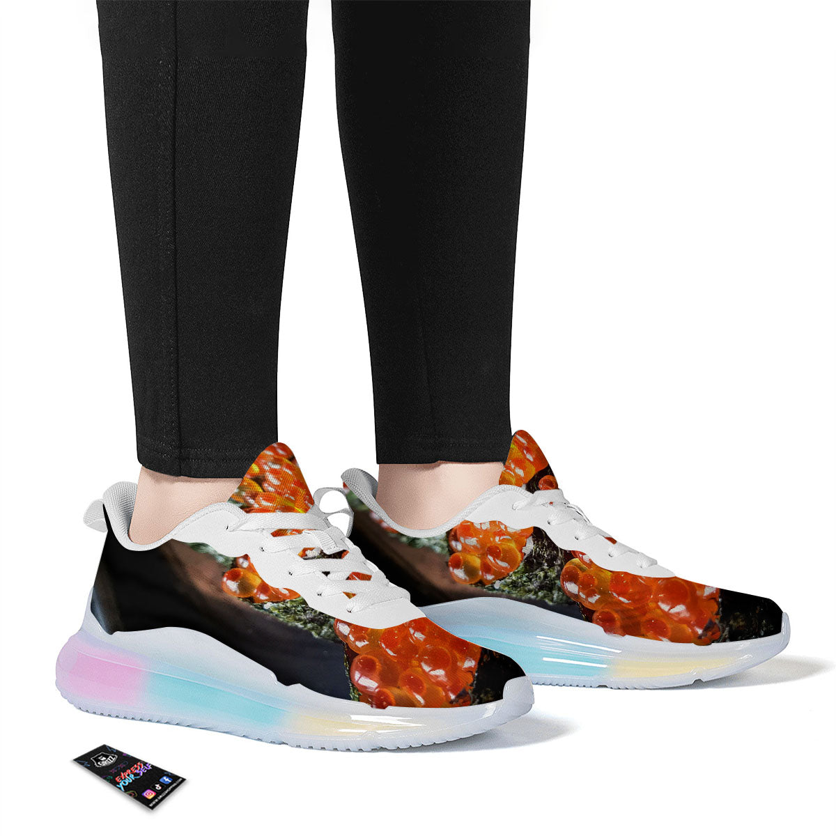 Salmon Roe Sushi Print Running Sneakers-grizzshop