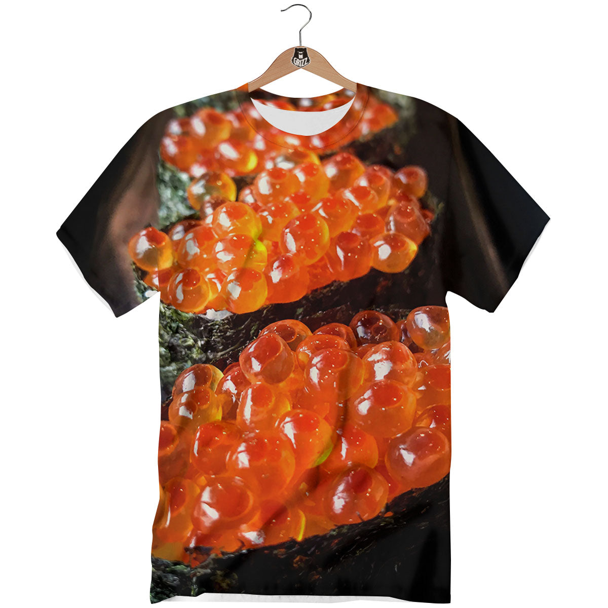 Salmon Roe Sushi Print T-Shirt-grizzshop