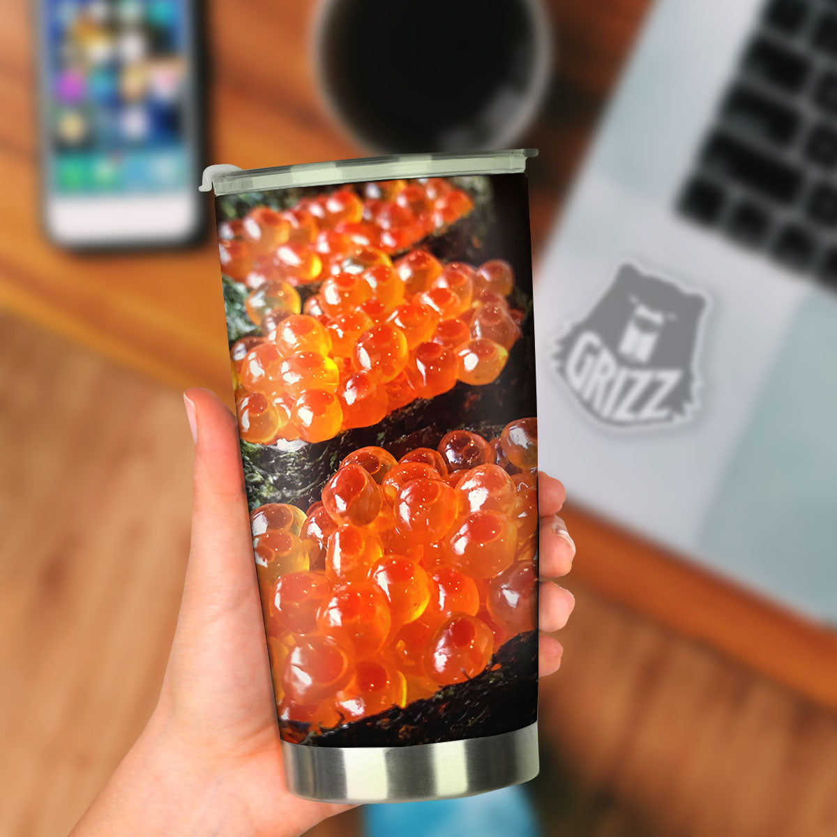 Salmon Roe Sushi Print Tumbler-grizzshop