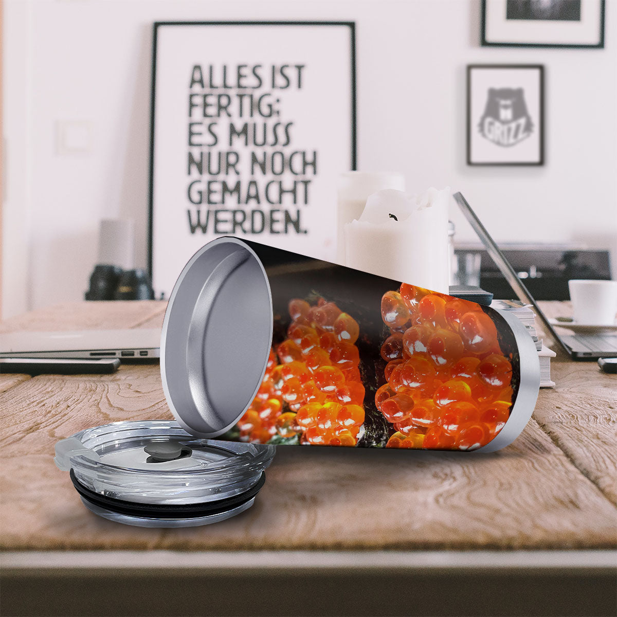 Salmon Roe Sushi Print Tumbler-grizzshop