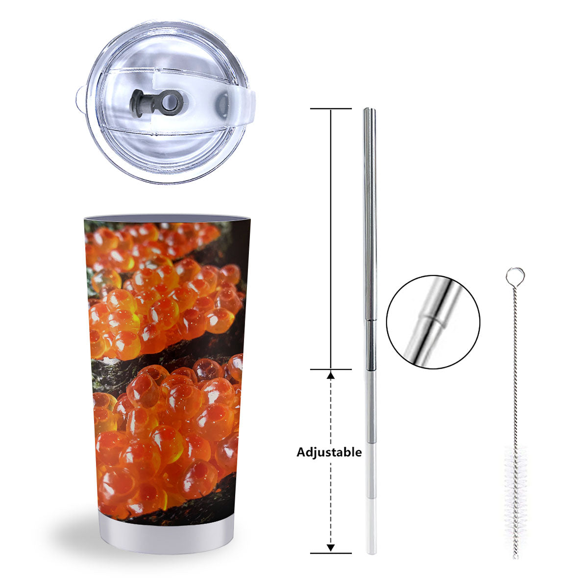 Salmon Roe Sushi Print Tumbler-grizzshop