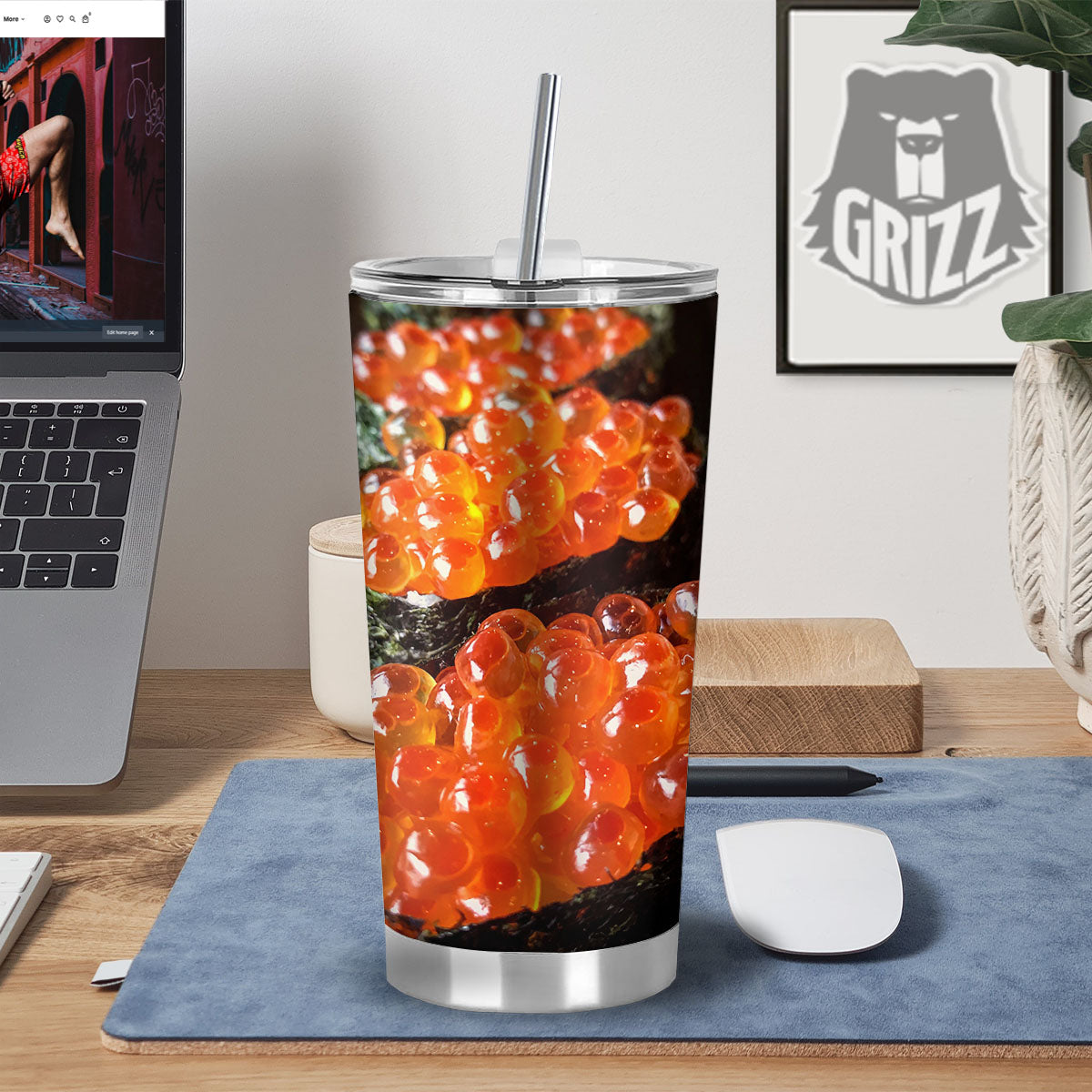 Salmon Roe Sushi Print Tumbler-grizzshop