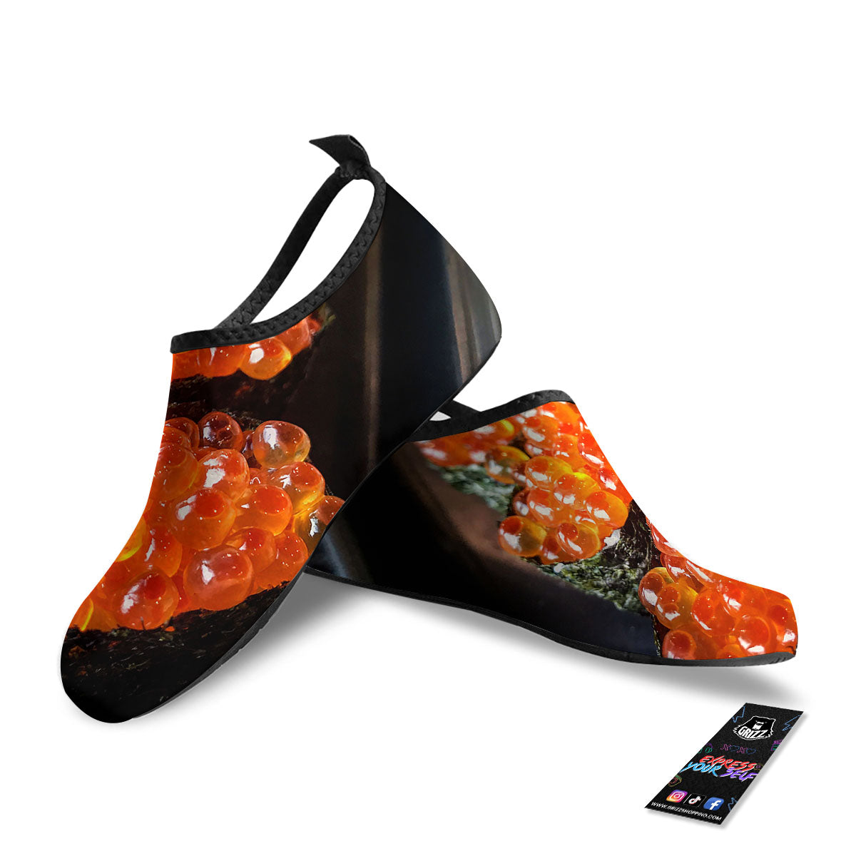 Salmon Roe Sushi Print Water Shoes-grizzshop