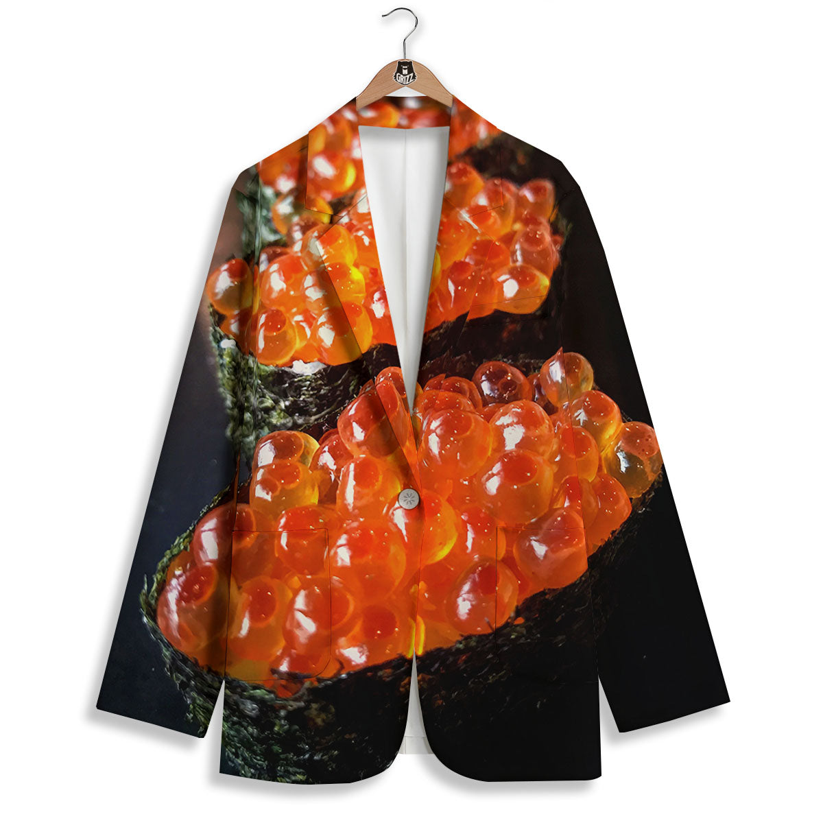 Salmon Roe Sushi Print Women's Blazer-grizzshop