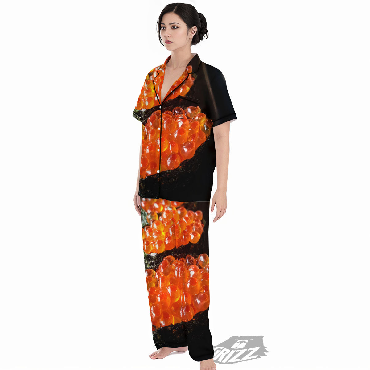 Salmon Roe Sushi Print Women's Pajamas Set-grizzshop