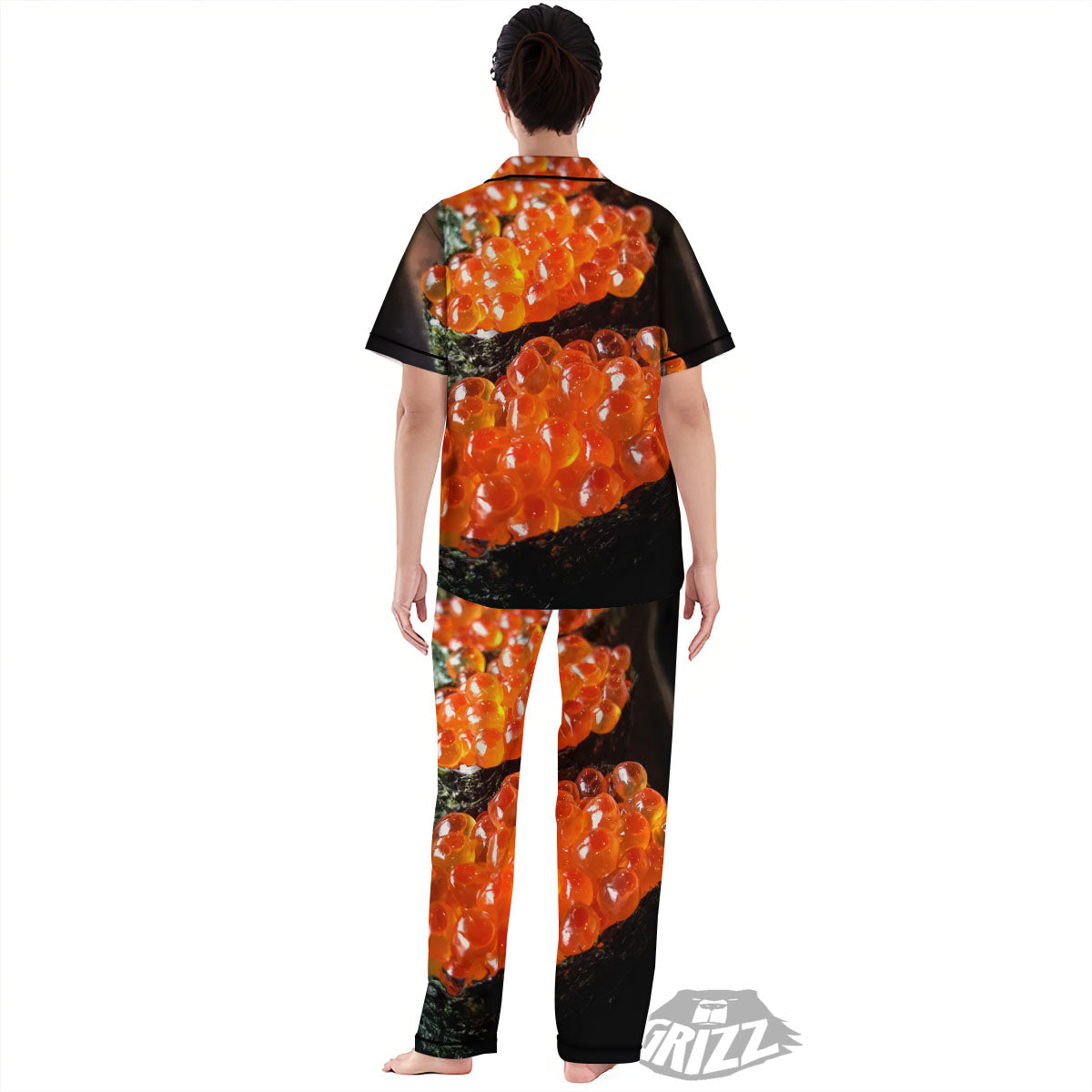 Salmon Roe Sushi Print Women's Pajamas Set-grizzshop
