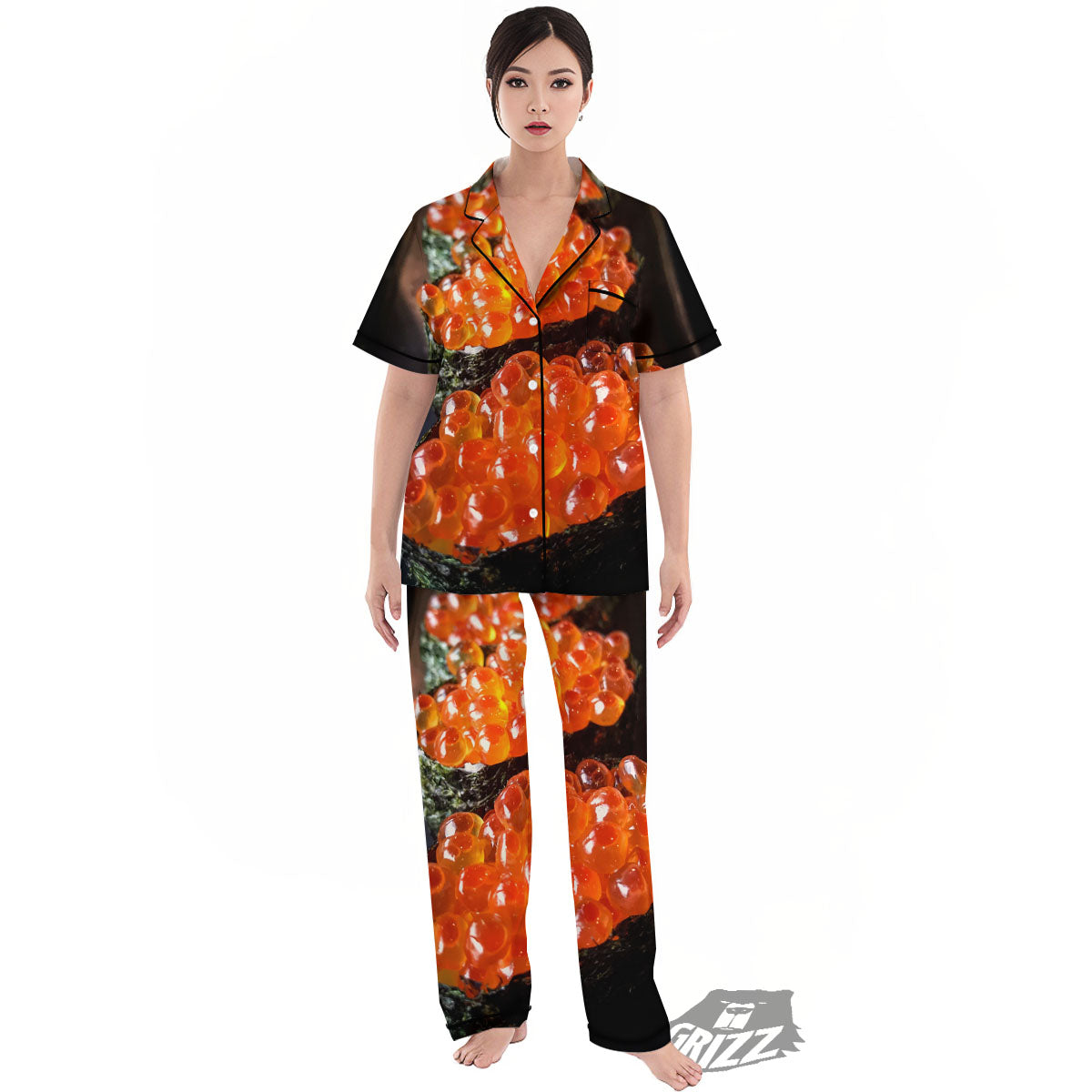 Salmon Roe Sushi Print Women's Pajamas Set-grizzshop