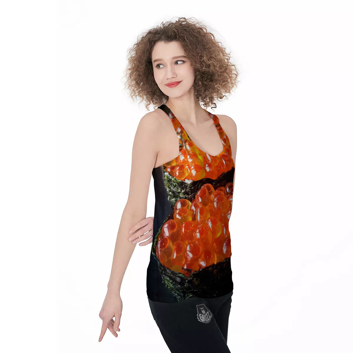 Salmon Roe Sushi Print Women's Racerback Tank Top-grizzshop