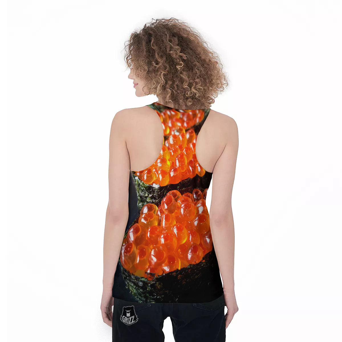 Salmon Roe Sushi Print Women's Racerback Tank Top-grizzshop