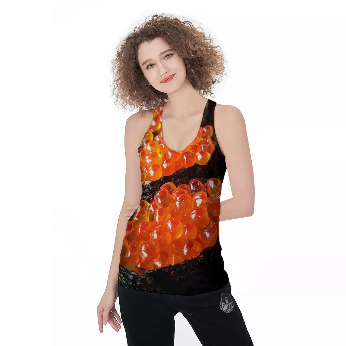 Salmon Roe Sushi Print Women's Racerback Tank Top-grizzshop