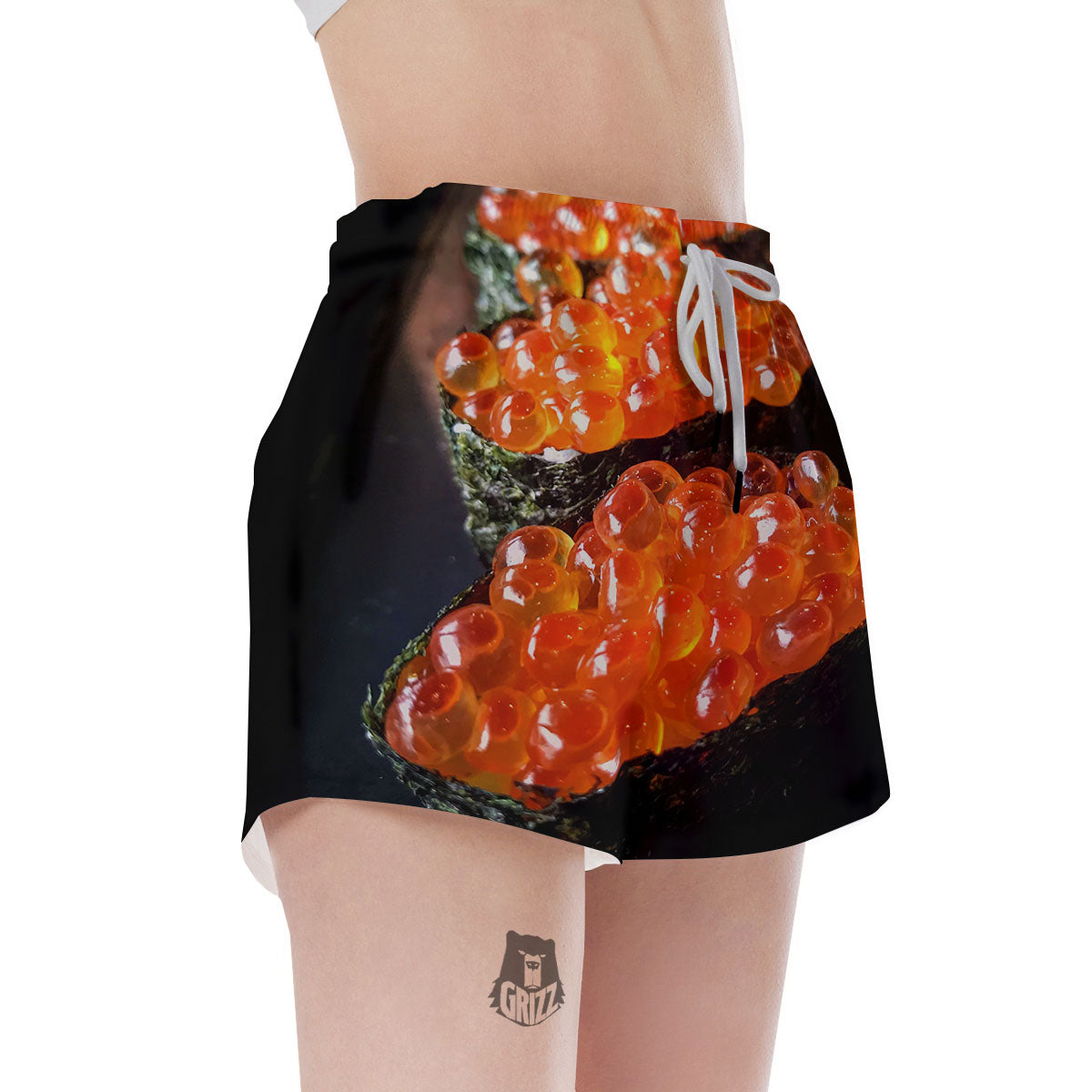 Salmon Roe Sushi Print Women's Shorts-grizzshop