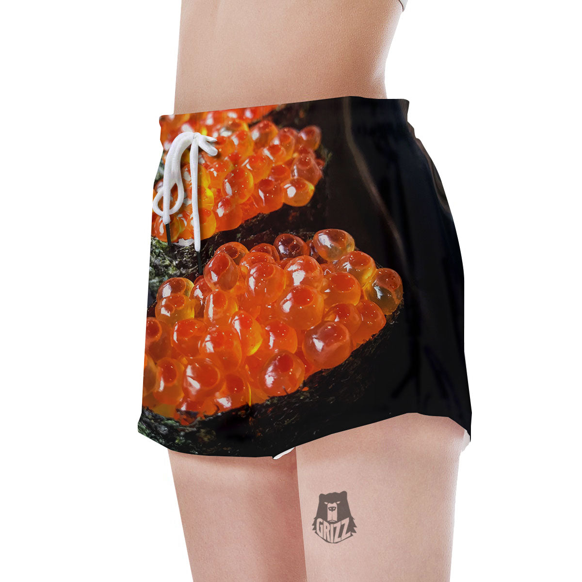 Salmon Roe Sushi Print Women's Shorts-grizzshop