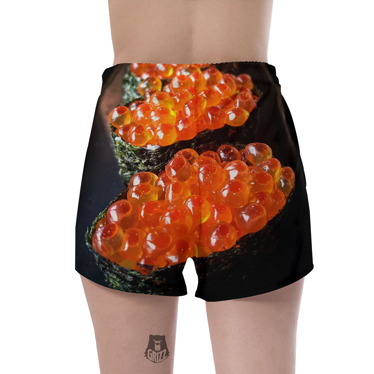 Salmon Roe Sushi Print Women's Shorts-grizzshop