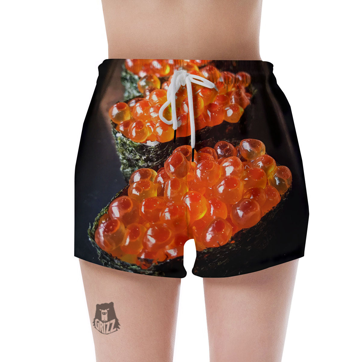 Salmon Roe Sushi Print Women's Shorts-grizzshop
