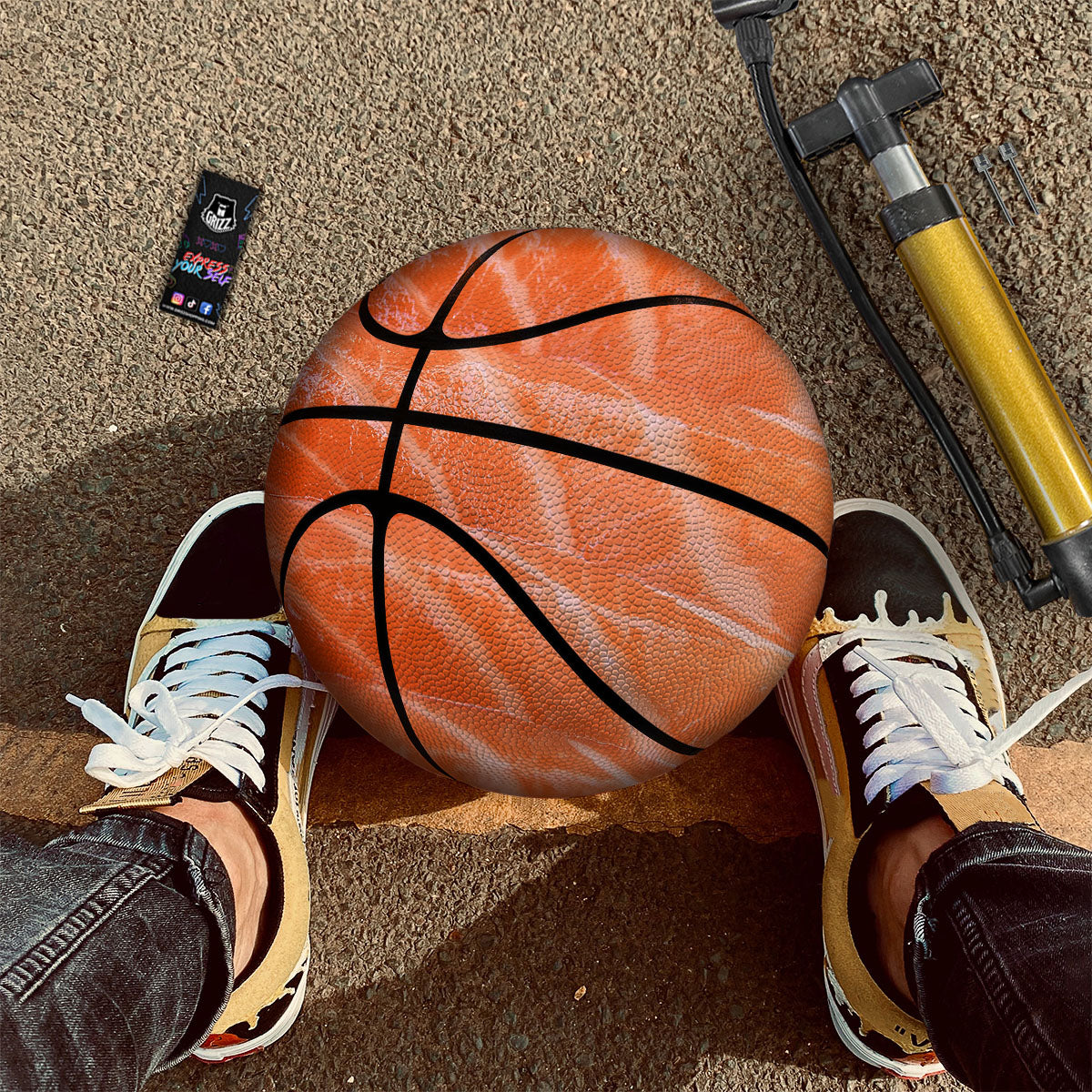 Shark Blue Print Pattern Basketball