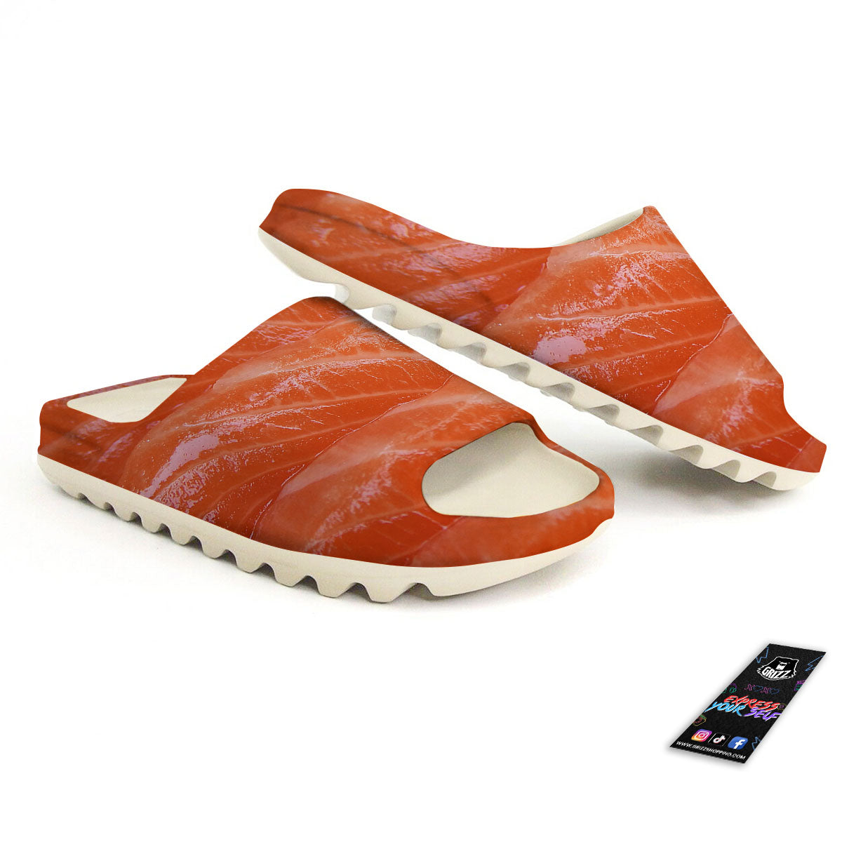 Salmon Print Sandals-grizzshop