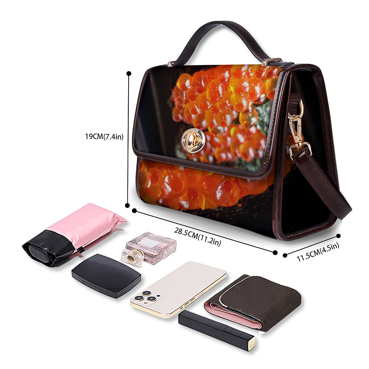 Salmon Roe Sushi Print Women's Satchel Bag