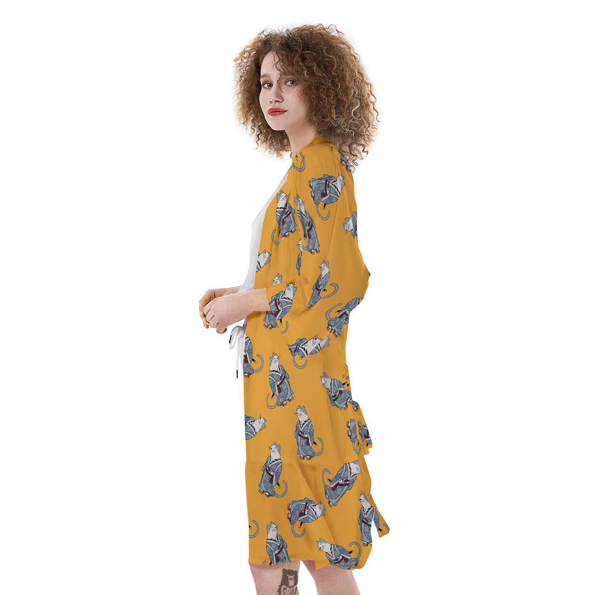Samurai Cat Print Pattern Kimono-grizzshop