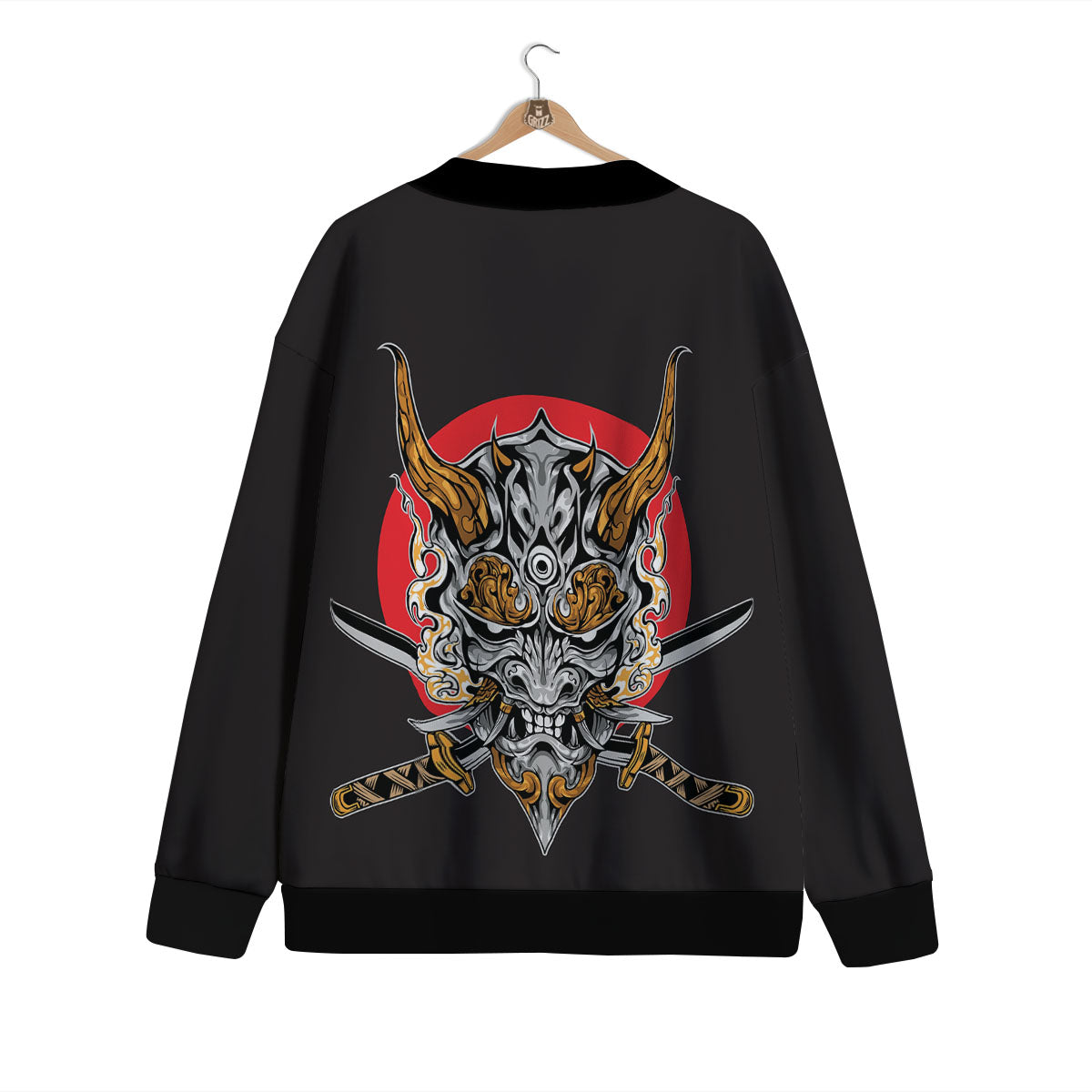 Samurai Demon Print Cardigan-grizzshop