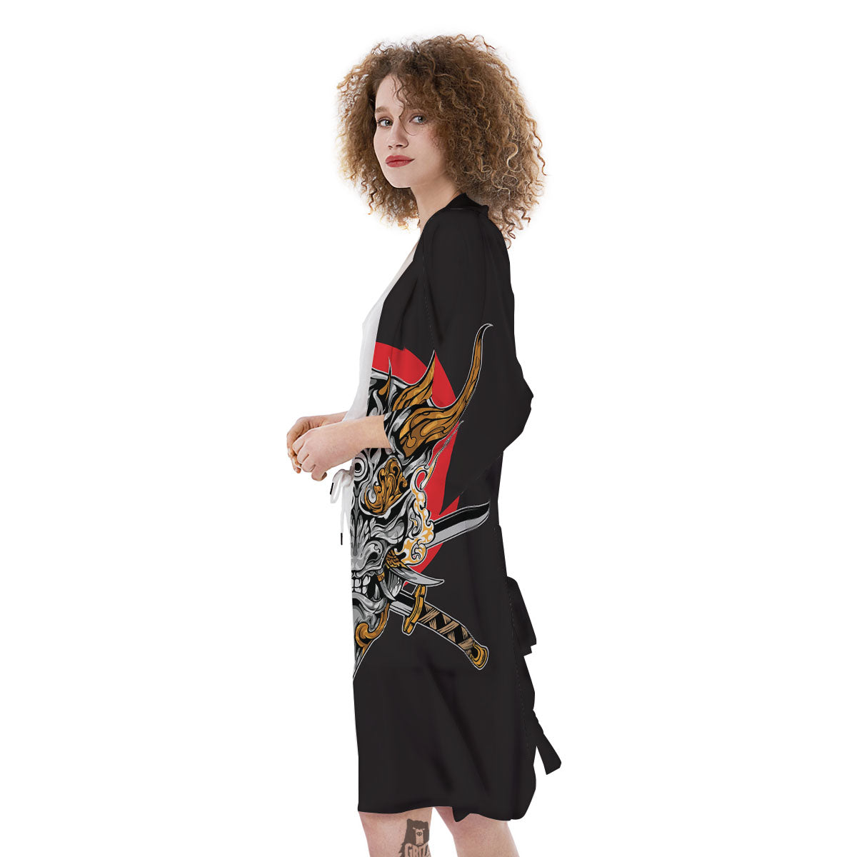 Samurai Demon Print Kimono-grizzshop