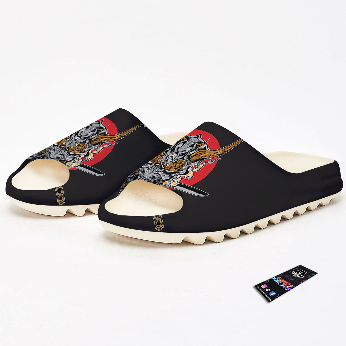 Samurai Demon Print Sandals-grizzshop
