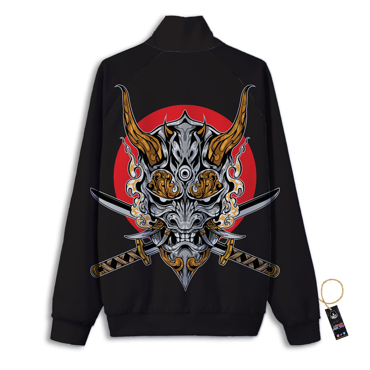Samurai Demon Print Track Jacket-grizzshop