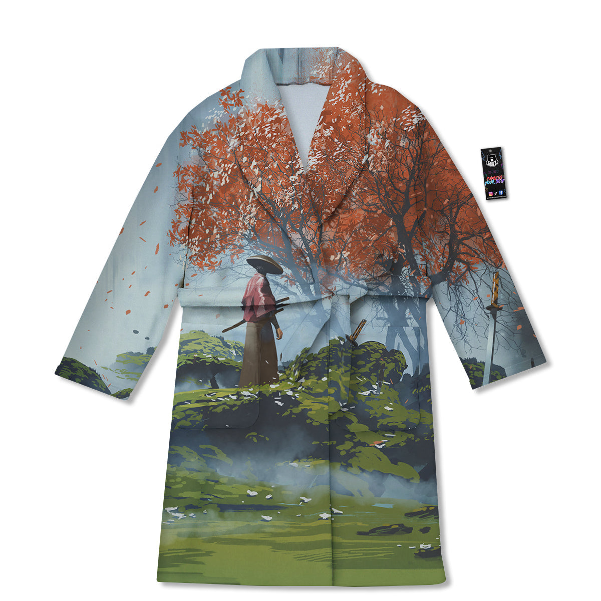Samurai Fantasy Print Bathrobe-grizzshop