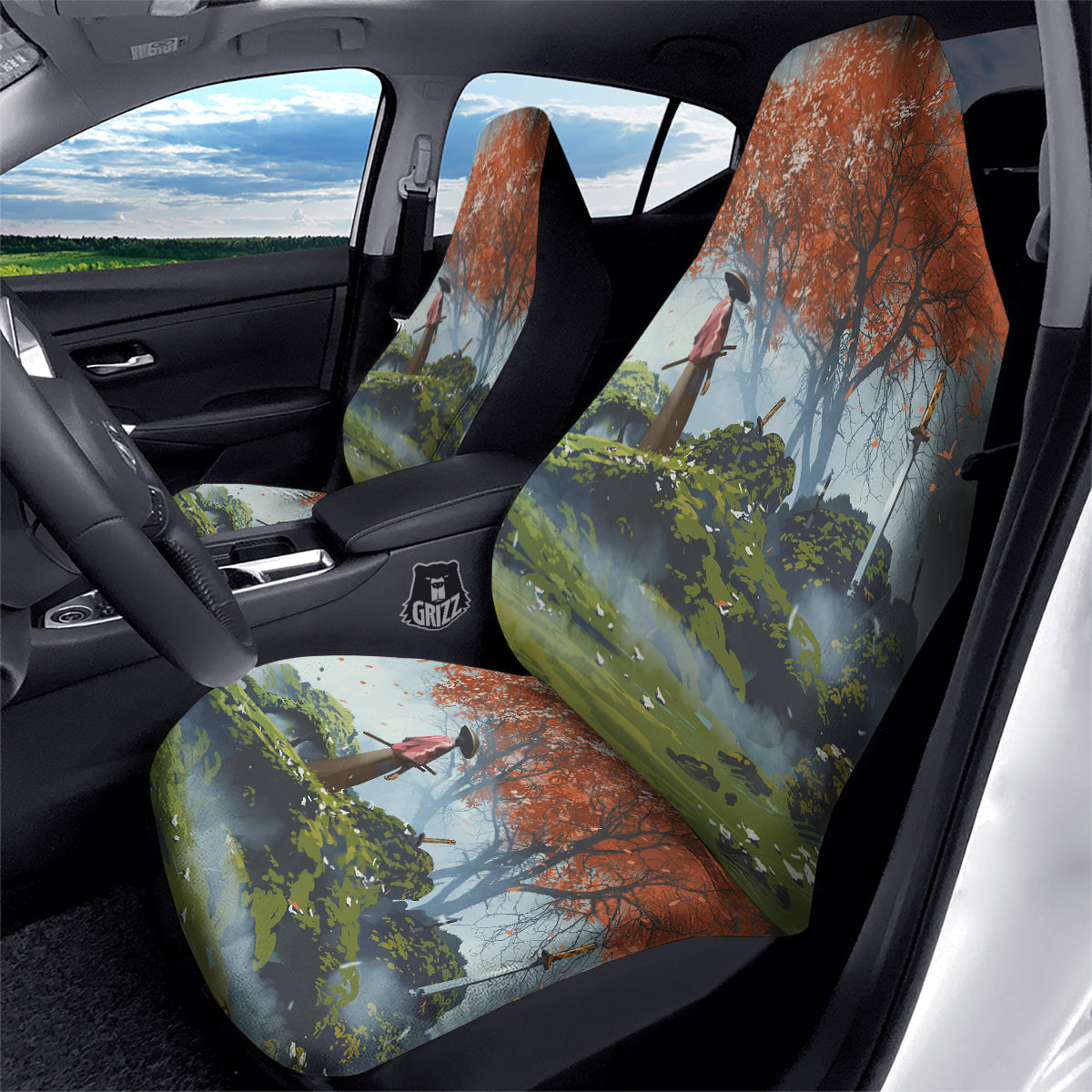 Samurai Fantasy Print Car Seat Covers-grizzshop