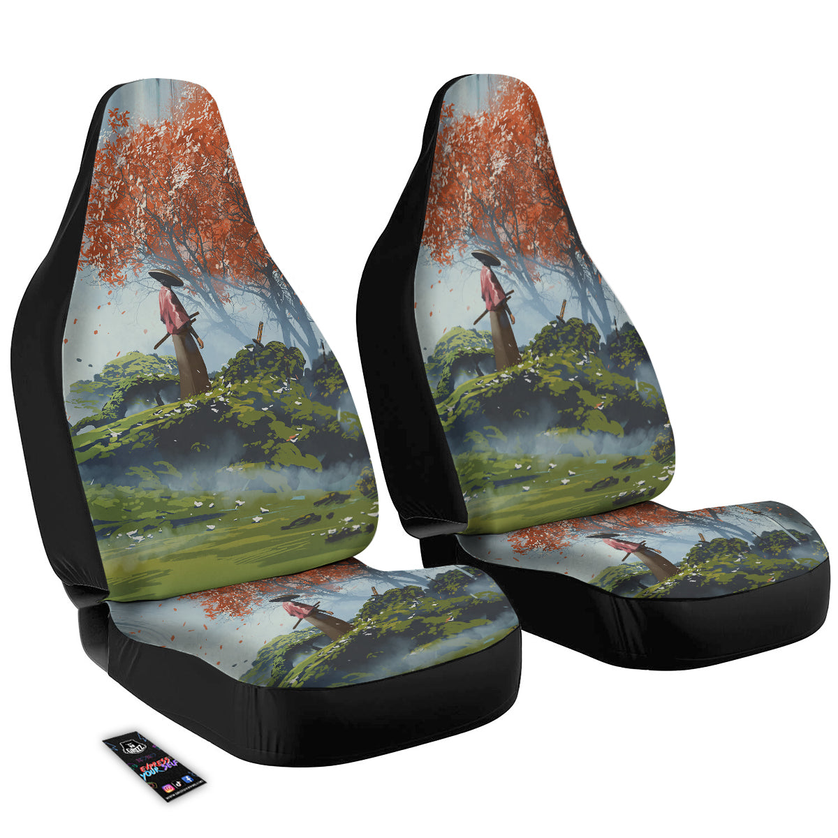 Samurai Fantasy Print Car Seat Covers-grizzshop