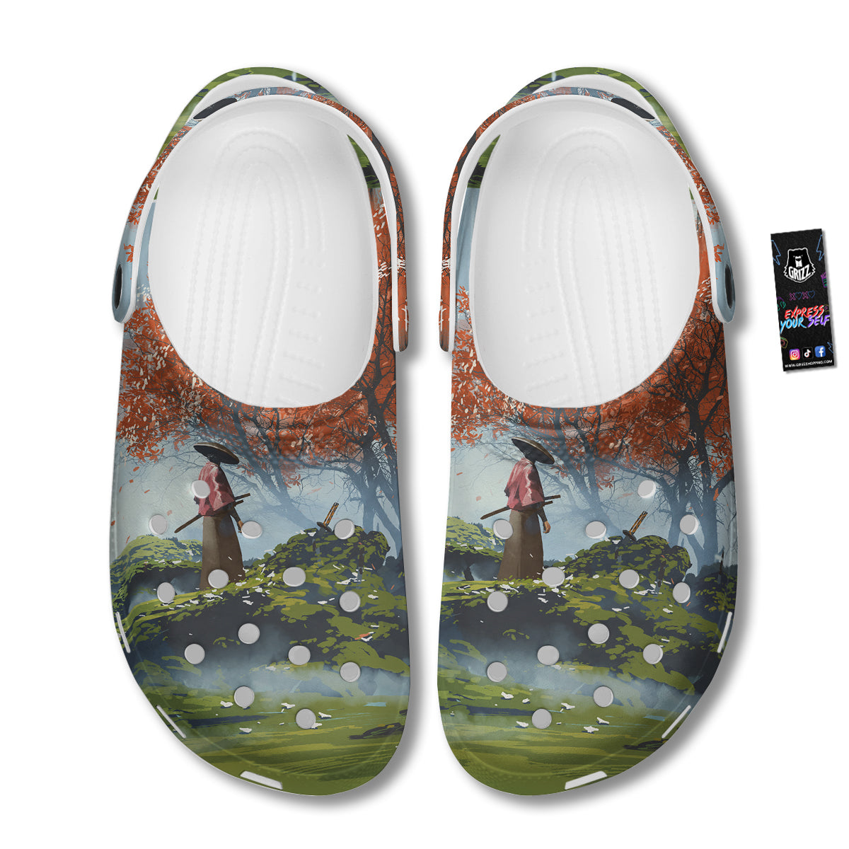 Samurai Fantasy Print Clog-grizzshop