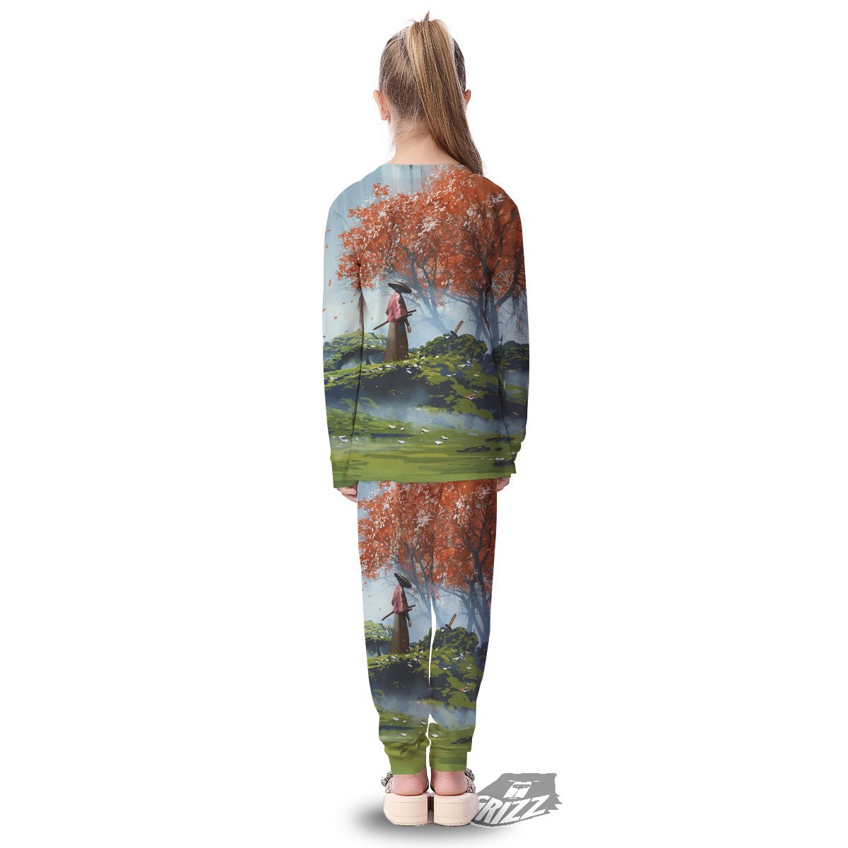 Samurai Fantasy Print Kid's Pajamas-grizzshop