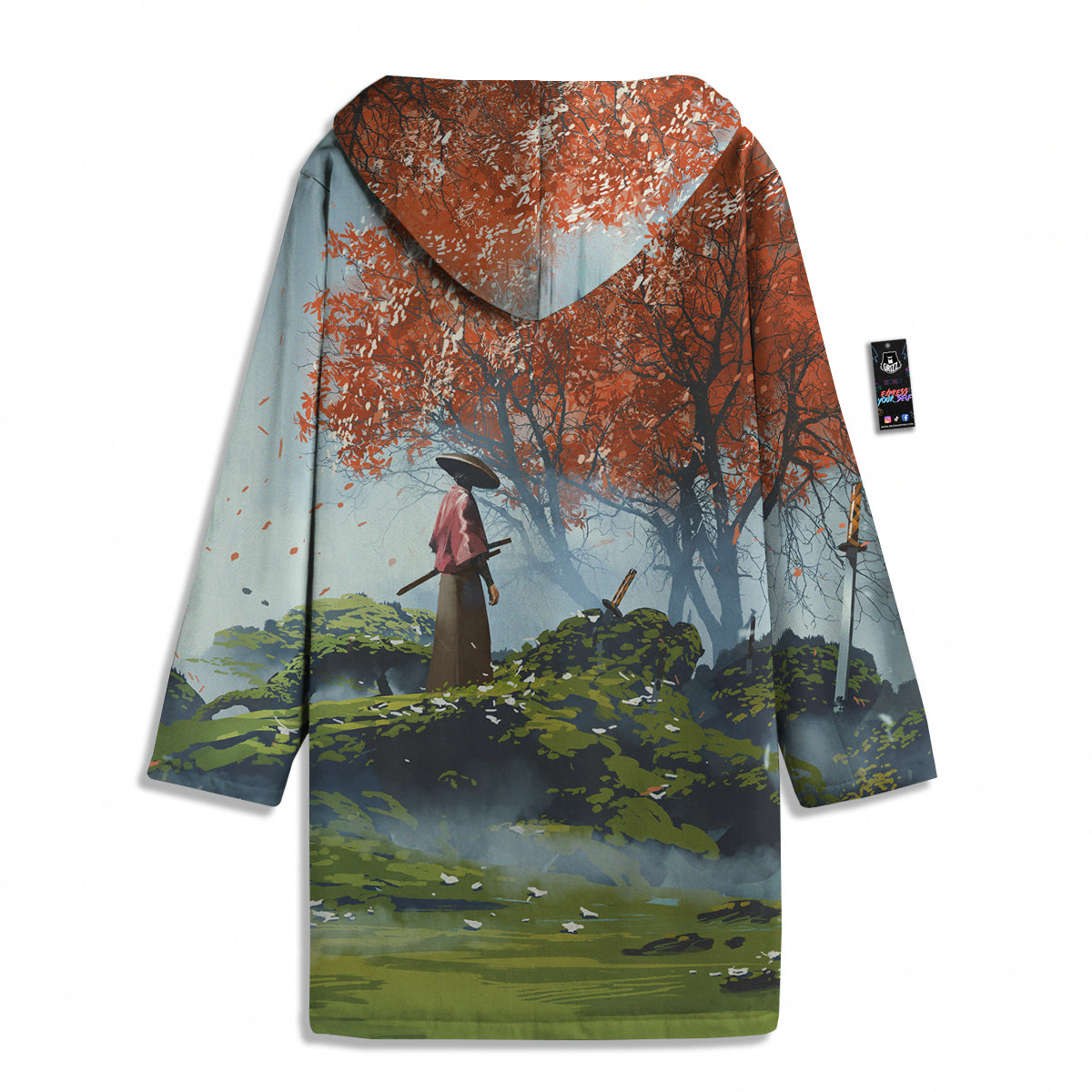 Samurai Fantasy Print Men's Windbreaker Jacket-grizzshop