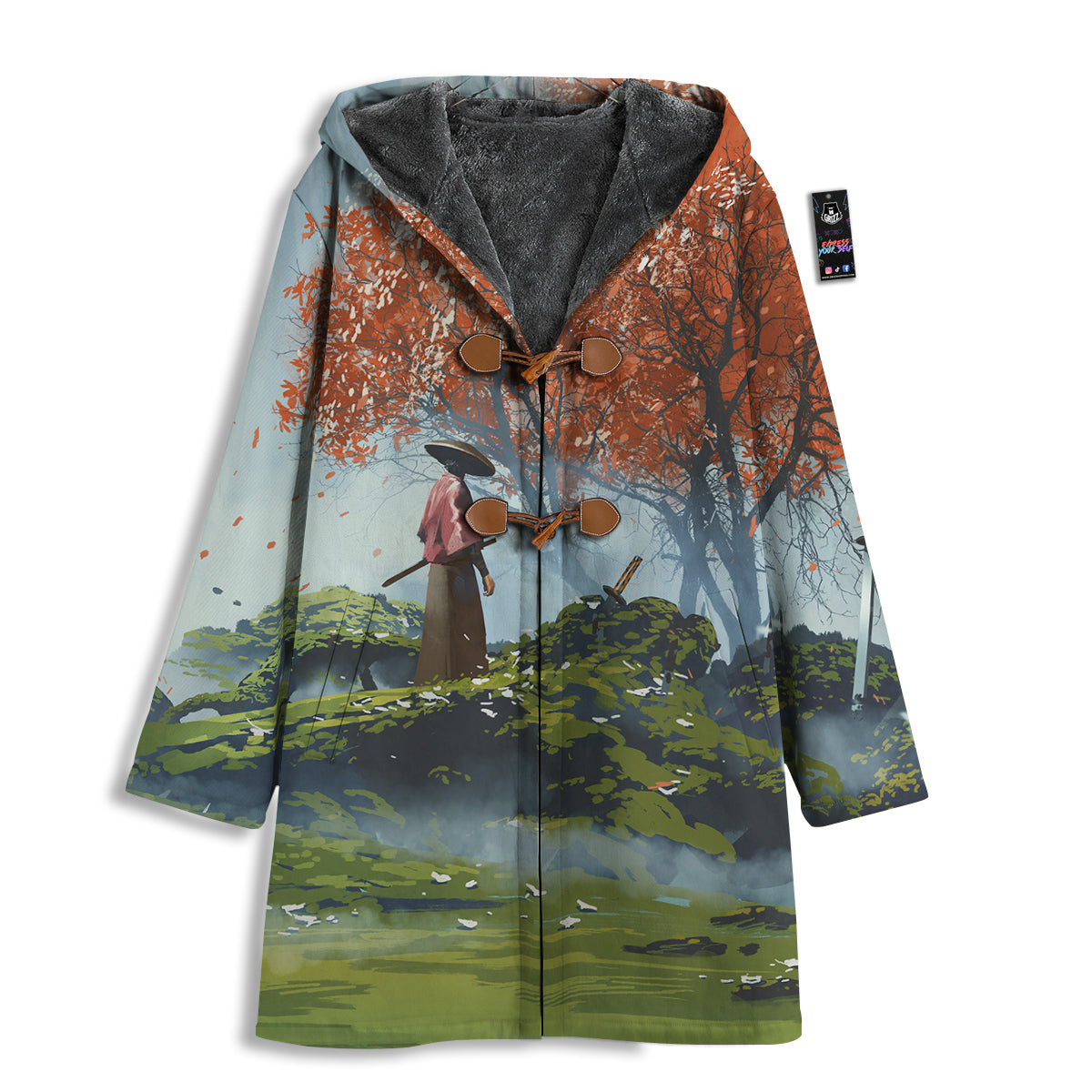 Samurai Fantasy Print Men's Windbreaker Jacket-grizzshop