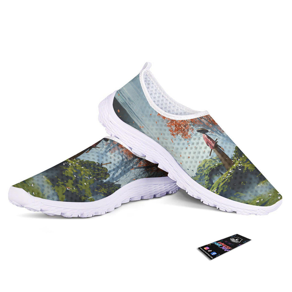 Samurai Fantasy Print Nurse Shoes-grizzshop