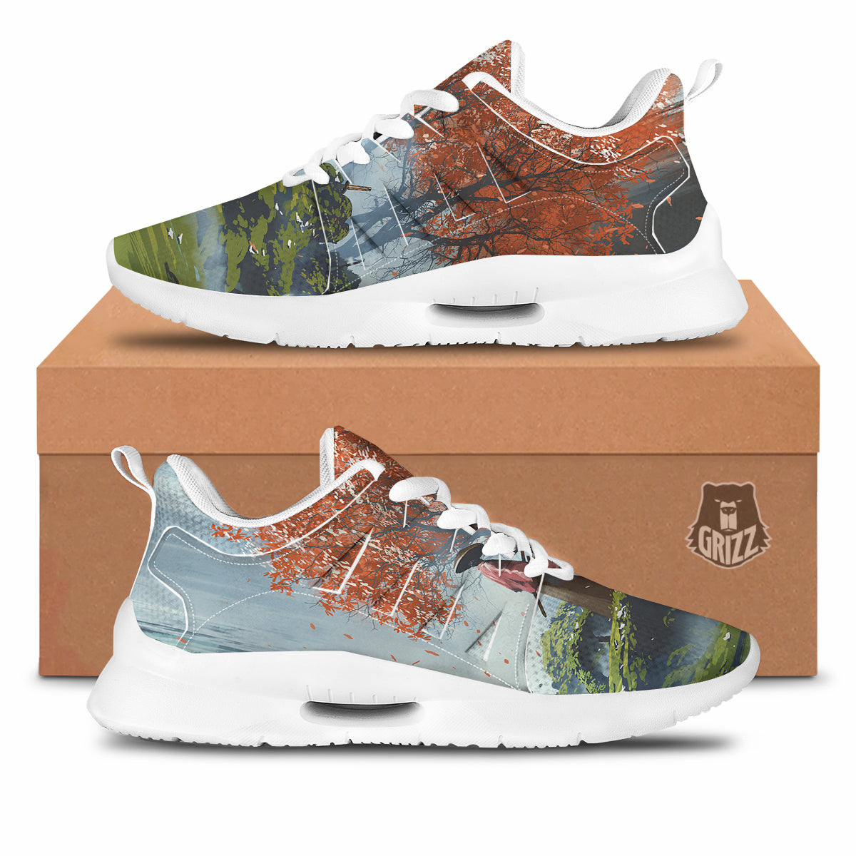 Samurai Fantasy Print Tennis Shoes-grizzshop
