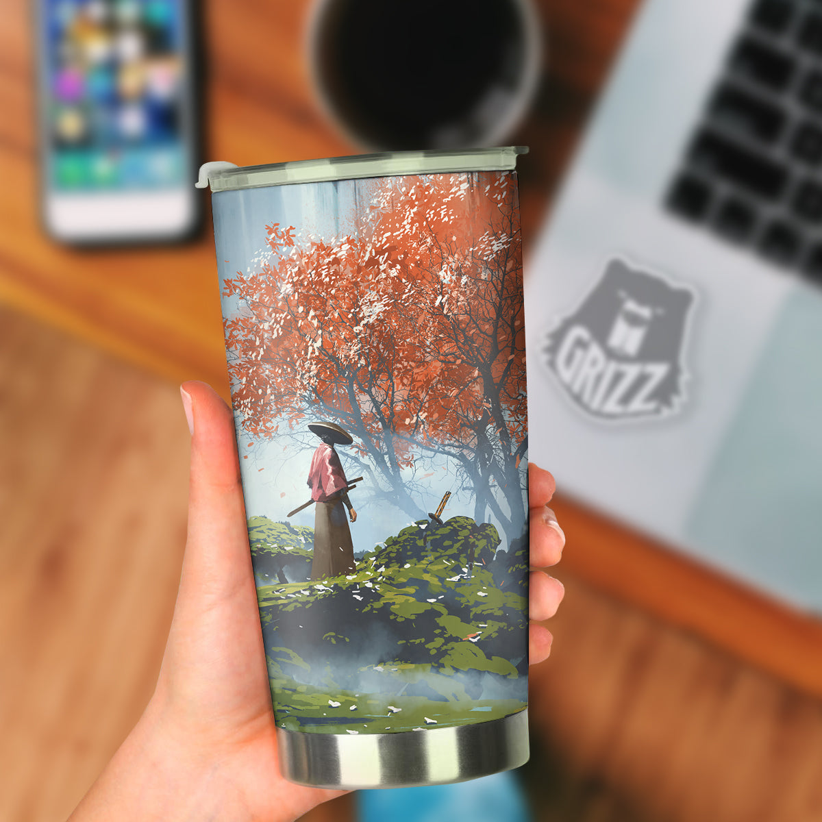 Samurai Fantasy Print Tumbler-grizzshop